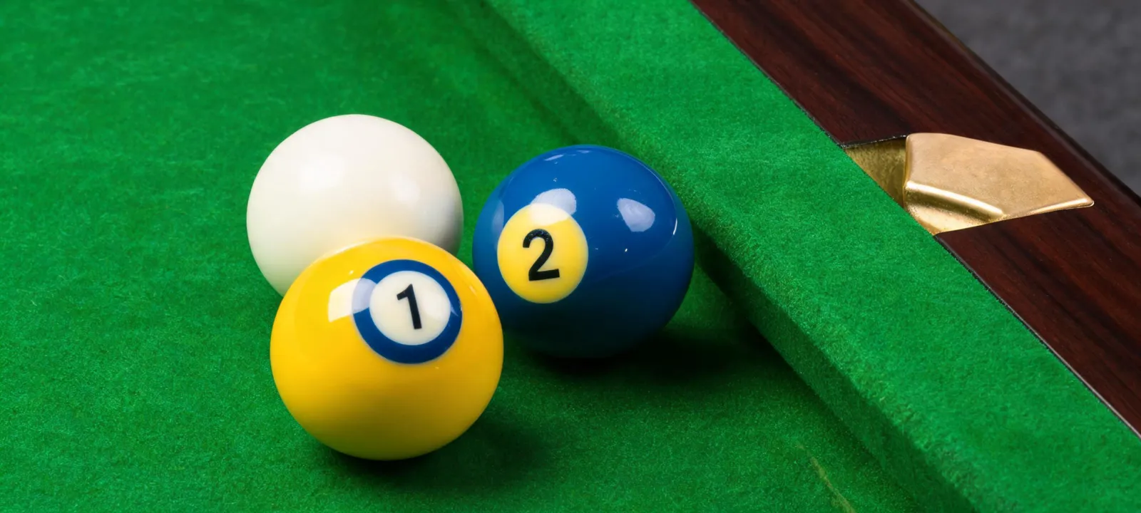 Tournament billiard table close up